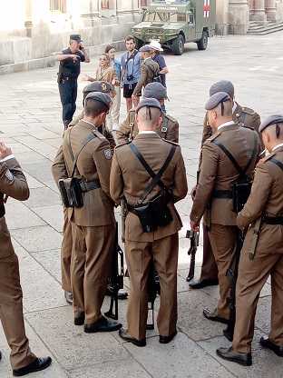 Spanish soldiers in Santiago de Compostela